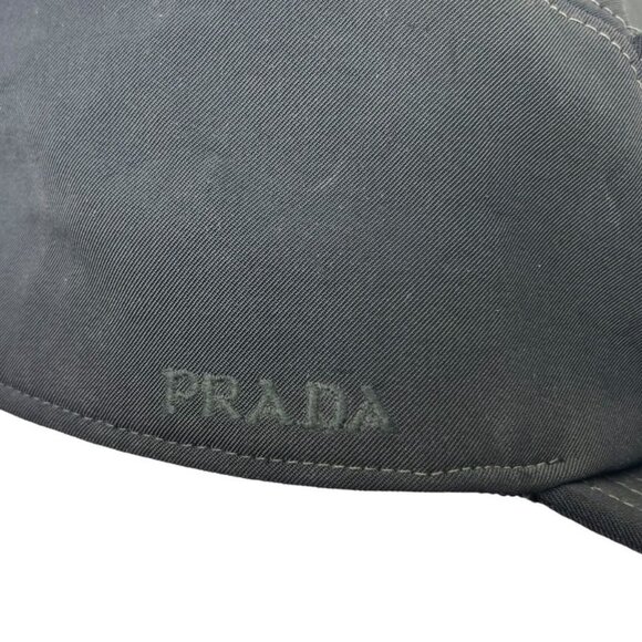 Prada 00\'s Logo Front Pocket Jet Cap L Black Y2 K Tech main image 6